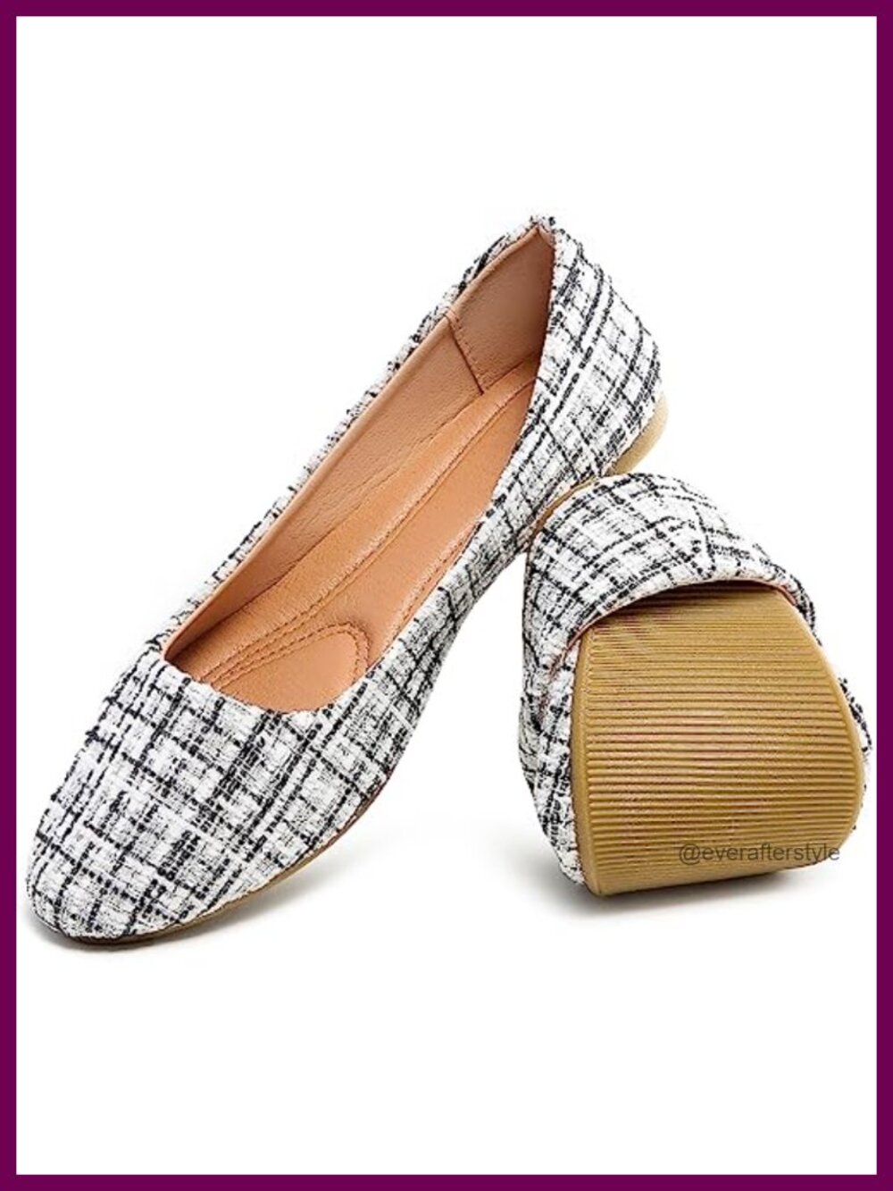 Women's Round Toe Slip On Ballet Flats Faux Leather Comfort Walking Flats